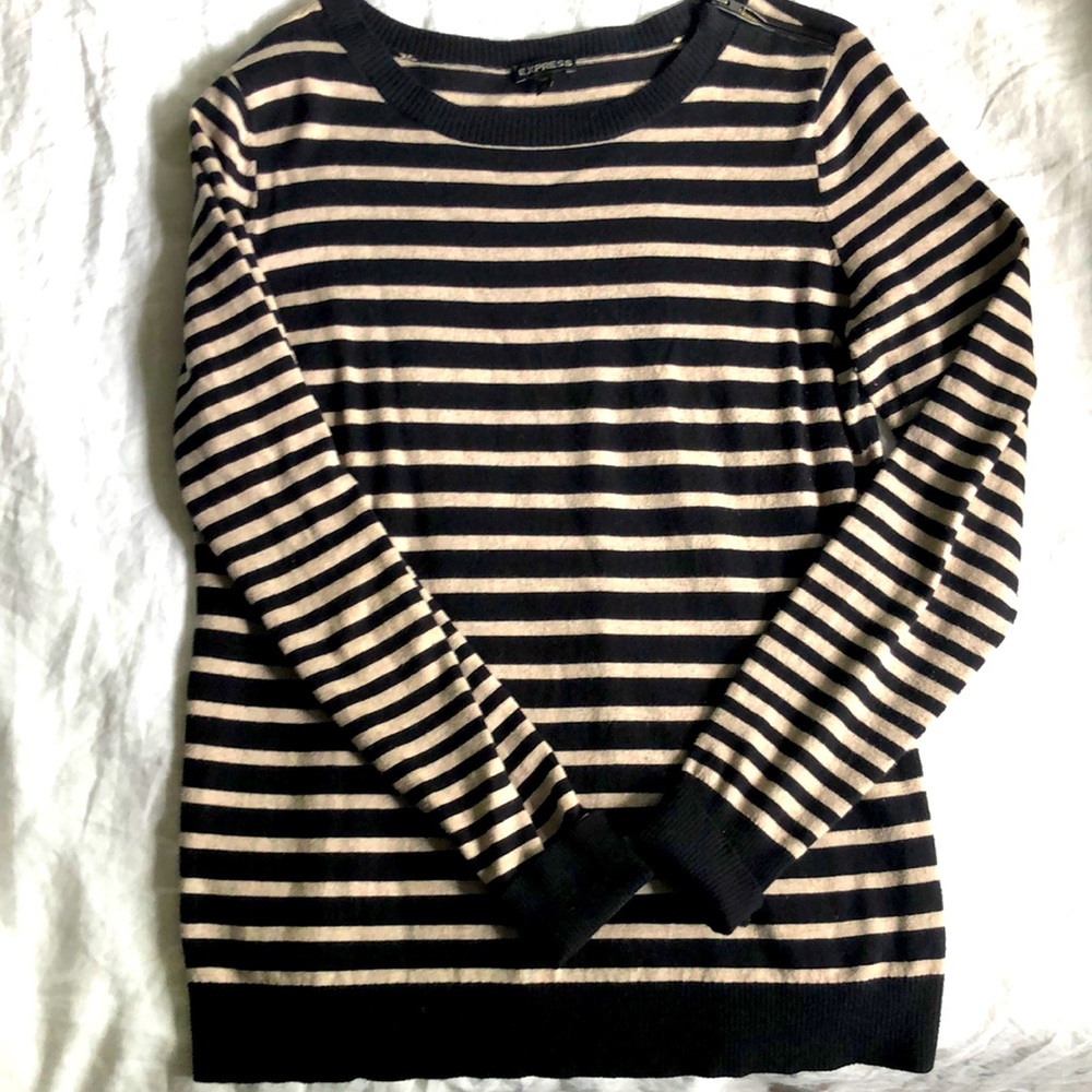 Grey and black striped Express sweater